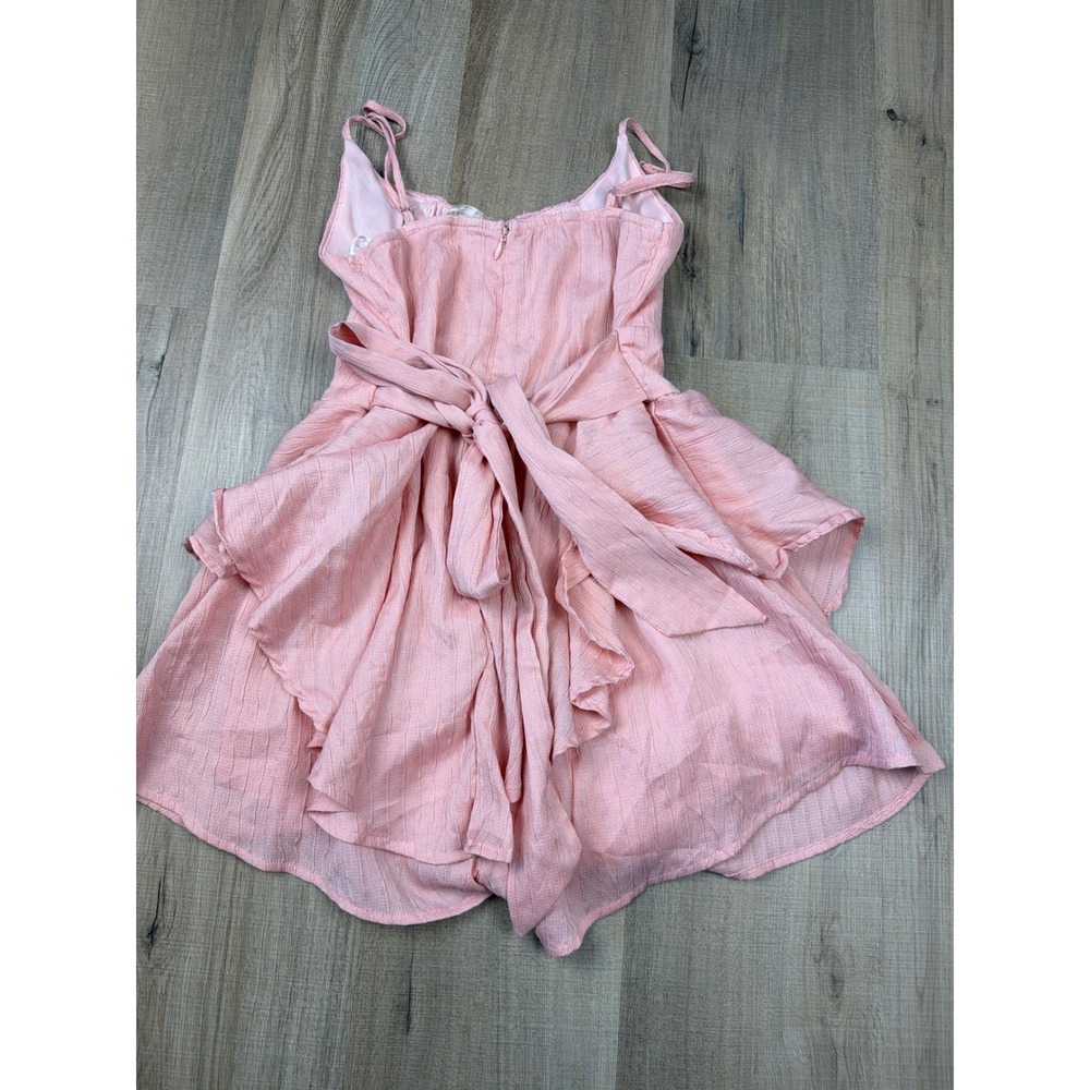 Altar'd State Pink Ruffle Tiered Romper Adjustable‎ Straps IR86108-01A Womens M - Picture 6 of 9